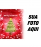 Congratula-se com os feriados com este quadro de imagem de fundo vermelho, que