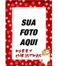 Imagem de fundo moldura vermelha com flocos de neve e os temas de Natal com os quais