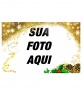 Moldura festiva com ouro enfeite de Natal estrelas