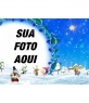 Foto floral paisagem nevado de Natal em que pode inserir uma foto