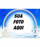 Um urso polar e um boneco de neve preceder a sua imagem neste ambiente gelado, com