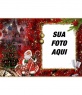 Cartão de Natal no qual inserir sua foto em uma moldura de ouro