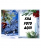Lembrança de Natal. Sua foto em uma moldura branca retangular, será acompanhada