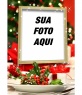 Cartão de Natal para colocar uma imagem dentro de uma moldura dourada com efeitos