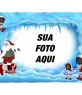 Cartão de Natal, Papai Noel na paisagem congelada
