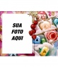 Moldura personalizável com a sua imagem com as decorações de Natal