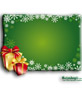 Cartão com fundo verde e presentes de Natal para colocar sua foto no fundo