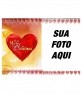 O quadro da foto cartão de Natal com um coração no qual está escrito Merry