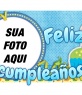 Postal personalizável com uma foto de alguém. Desejo um feliz aniversário com este cartão com uma predominância de azul e motivos de férias. Nós temos mais variedade dentro desta página.