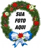 Foto moldura redonda enfeite de Natal em forma, onde você pode colocar sua foto de