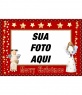 Natal moldura com os anjos e estrelas