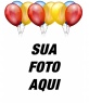 Cartao de aniversario. Com baloes para colocar sua foto de fundo. 