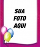 Aniversario de Marco voce pode usar como um cartao postal, ponta-de-rosa, com baloes coloridos no canto 