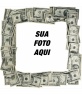 Moldura feita de notas de dólar para colocar sua foto no fundo