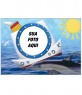 Photo frame, golfinho barco eo mar