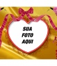 Cartão com flores e coração em forma de links onde você pode colocar sua foto no