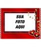 Corações quadro da foto de fundo dourado e vermelho