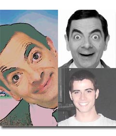 Fotomontagem para fazer uma colagem com três fotos diferentes, que aparecem, com