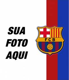 Coloque as cores eo emblema de Barcelona em sua imagem e foto montagem do