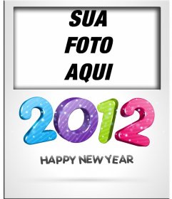 Colocar o seu cartão com fotografia e felicitar o ano novo de 2012, com números na