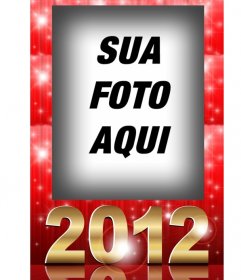 Moldura com as letras em 2012 com uma estrela vermelha.
