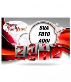Feliz Ano Novo 2012 com saudação transformando números para o novo ano e inferior