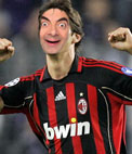 Fotomontagem de Kaká com o preto e camisa vermelha Milão para colocar seu rosto