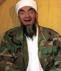 Fotomontagem em que para colocar um rosto de Osama Bin Laden, com seu turbante de