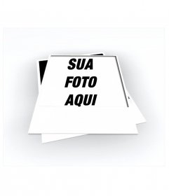 Polaroid estilo porta-retrato em 3D em um fundo branco