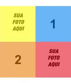 Warhol Pop Art Box com 4 fotos, enviar suas imagens aparecem em amarelo, azul,