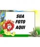 Criança moldura, sorrindo leão.