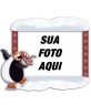 Moldura com skate pinguim