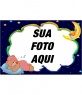 Photo Frame, dormindo com urso lua bebé.