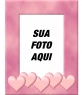 moldura para foto com borda rosa decorado com corações
