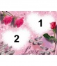Cartão para o seu amor, coração com rosa