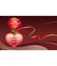 Moldura para uma foto com uma rosa e um coração