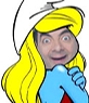 Fotomontagem da Smurfette, série infantil Os Smurfs