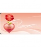 Valentine postal com rosas e corações