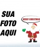 Fotomontagem de Papai Noel dizendo desejando Merry Christmas