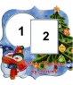 moldura para duas fotos para natal,árvore de Natal e bonecos de neve