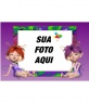 Photo Frame com duas fadas, fundo rosa.