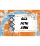 Natal moldura na cor laranja e azul