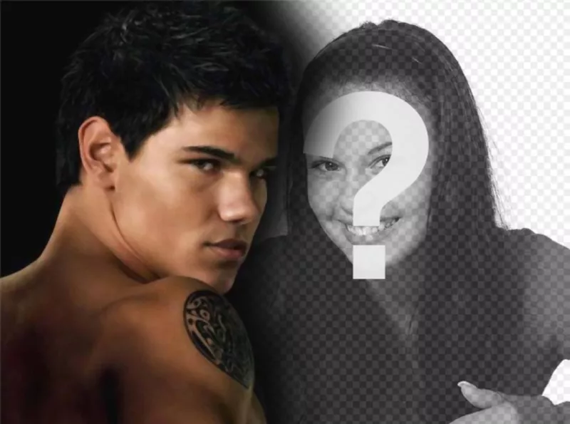 Personalize a sua foto com o protagonista da lua nova (Jacob). Nesta foto-montagem vai acompanhar o famoso ator Taylor Lautner, que representa um..