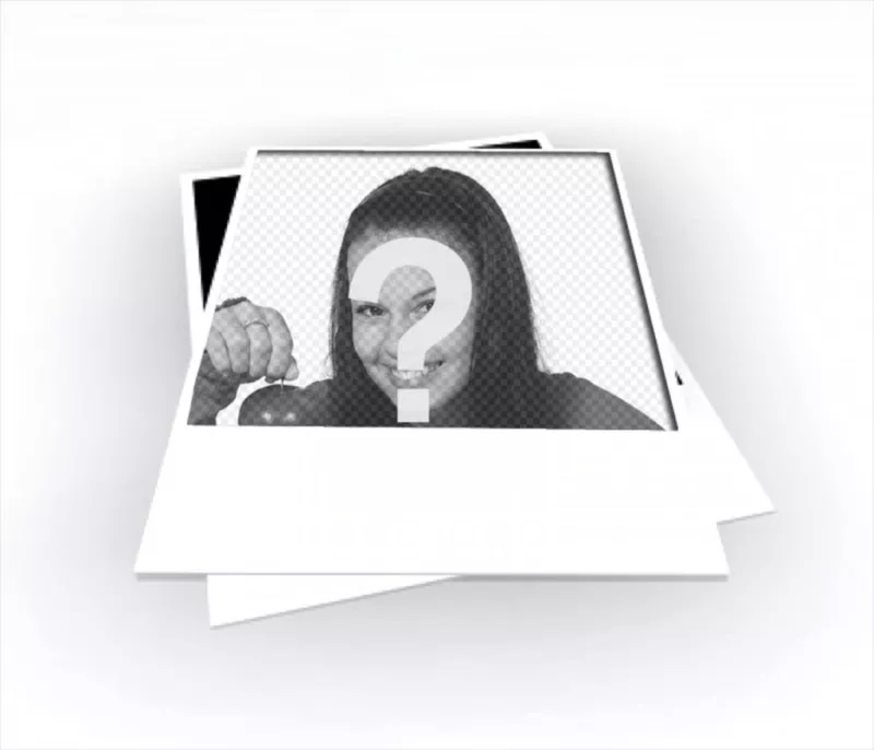 Polaroid estilo porta-retrato em 3D em um fundo branco. Editar, enviar ou salvar a composição da foto fácil, carregar uma foto..