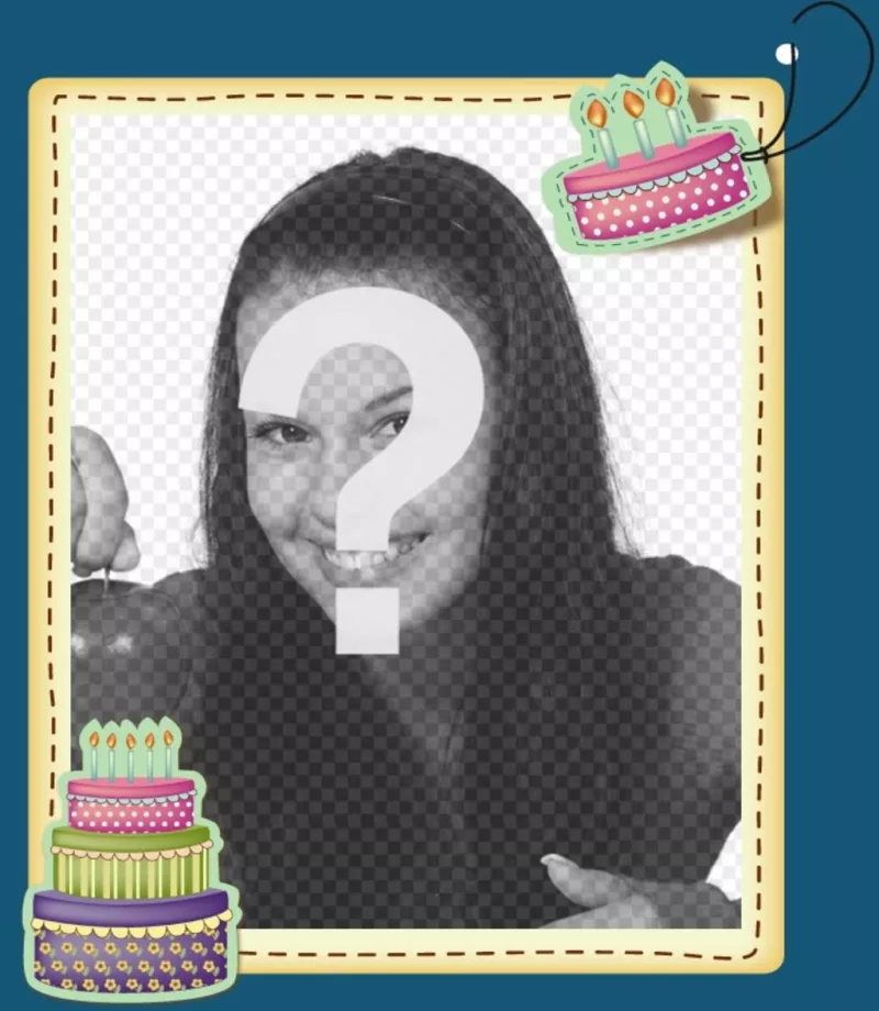 Editar um cartão de aniversário, adicionando uma foto digital para este fundo azul e com bolos de aniversário. Imprima seu cartão ou enviá-los via e-mail, de forma simples e..
