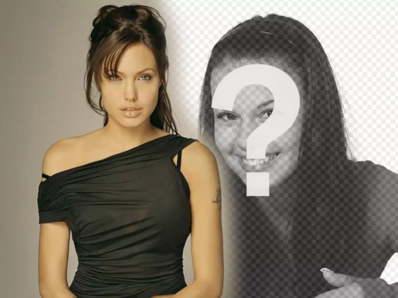 Fotomontagem com Angelina Jolie para aparecer ao seu lado. ..