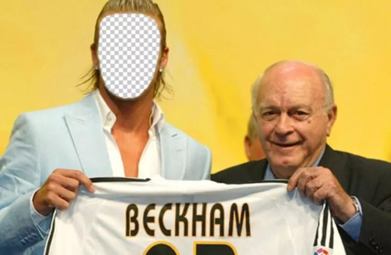 Fotomontagem para colocar seu rosto em David Beckham, do Real Madrid ..