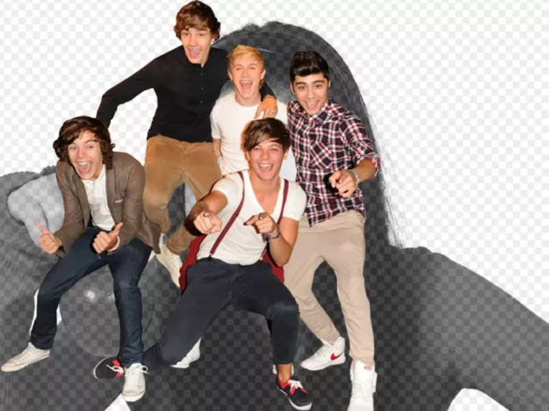 Fotomontagem com One Direction componentes. Agora você pode tornar-se parte do pop rock band One Direction e aparecer com eles em uma..