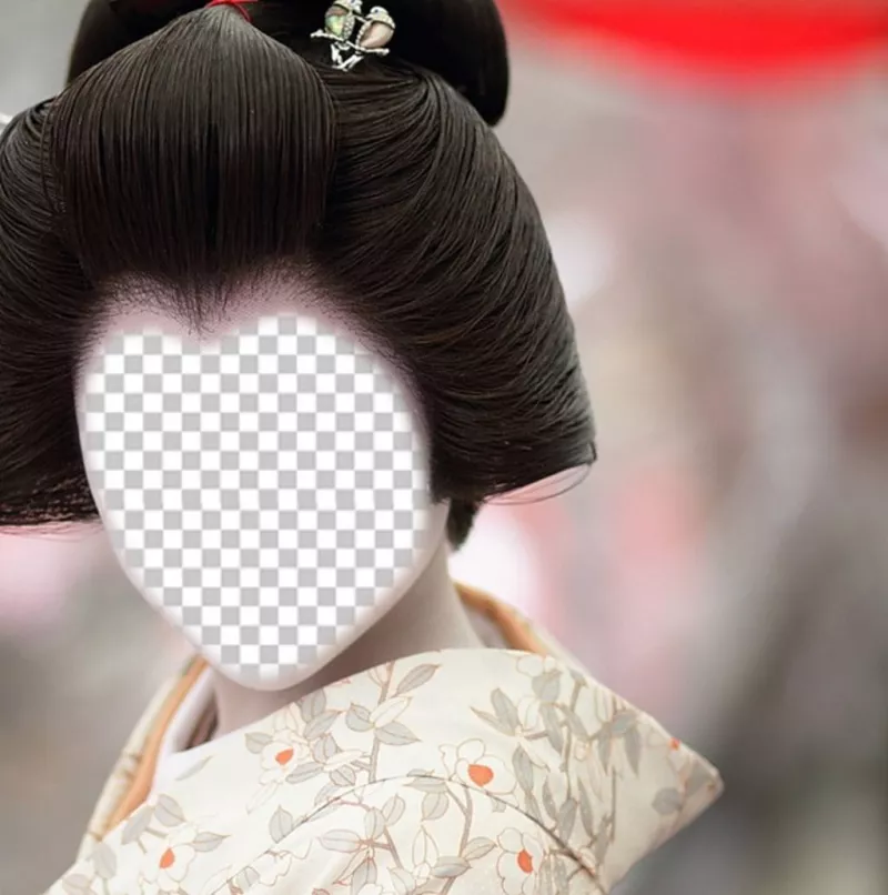 Fotomontagem de gueixa japonesa para adicionar o seu rosto em linha ..