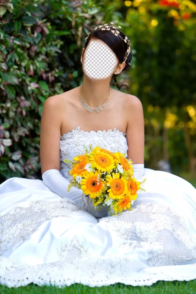 Fotomontagem com uma namorada de personalizar com seu rosto como o seu casamento ..